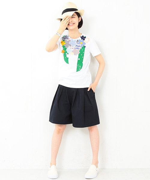BEAMS BOY（ビームスボーイ）の「◎BEAMS BOY / チノプリーツショーツ（チノパンツ・レディース・ベージュ/オリーブ/ネイビー・ONE SIZE）」の8枚目の写真