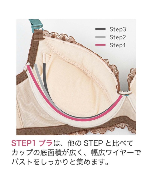 BRADELIS NEWYORK(ブラデリスニューヨーク)の「ウェンディステップ1ブラ23S1 ブラデリス 育乳補整 補正下着(ブラジャー・レディース・ブラウン/ライトグリーン/ラベンダー・B70/B75/C65/C70/C75/D65/D70/D75/E65/E70/E75/F65/F70/F75)」の8枚目の写真