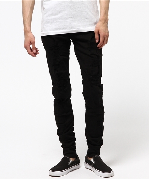 DANKE SCHON(ダンケシェーン)の「DankeSchon/ダンケシェーン/Damege Skinny RepairPants(その他パンツ・メンズ・ブラック/ホワイト/ブルー/ブラック系その他・MEDIUM/X-LARGE/LARGE/SMALL/XL)」の3枚目の写真