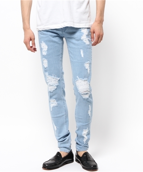 DANKE SCHON(ダンケシェーン)の「DankeSchon/ダンケシェーン/Damege Skinny RepairPants(その他パンツ・メンズ・ブラック/ホワイト/ブルー/ブラック系その他・MEDIUM/X-LARGE/LARGE/SMALL/XL)」の4枚目の写真
