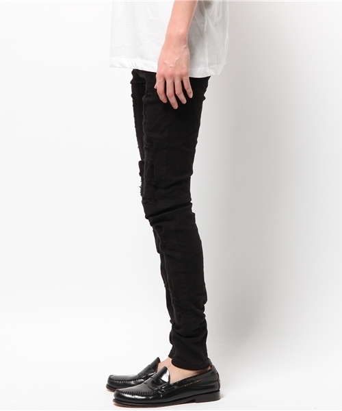 DANKE SCHON(ダンケシェーン)の「DankeSchon/ダンケシェーン/Damege Skinny RepairPants(その他パンツ・メンズ・ブラック/ホワイト/ブルー/ブラック系その他・MEDIUM/X-LARGE/LARGE/SMALL/XL)」の5枚目の写真
