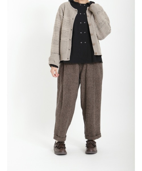 Samansa Mos2（サマンサ モスモス）の「ダブルボタンレース襟ブラウス（シャツ/ブラウス・レディース・ブラック/オフホワイト/チャコール・ﾌﾘ-）」の15枚目の写真