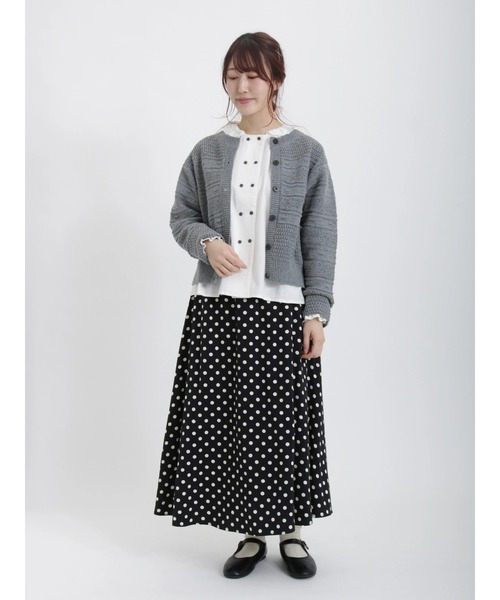 Samansa Mos2（サマンサ モスモス）の「ダブルボタンレース襟ブラウス（シャツ/ブラウス・レディース・ブラック/オフホワイト/チャコール・ﾌﾘ-）」の22枚目の写真