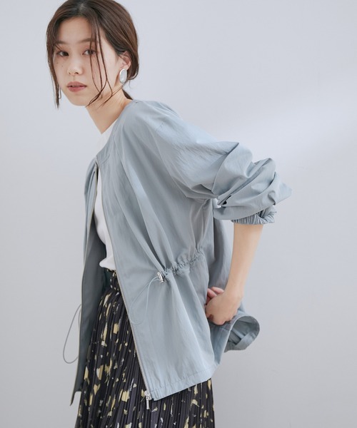 VIS（ビス）の「【UVケア・洗える】ウエストドロストブルゾン（ブルゾン・レディース・ベージュ/ホワイト系その他5/ブルー系その他4・FREE）」の9枚目の写真