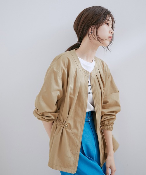 VIS（ビス）の「【UVケア・洗える】ウエストドロストブルゾン（ブルゾン・レディース・ベージュ/ホワイト系その他5/ブルー系その他4・FREE）」の13枚目の写真