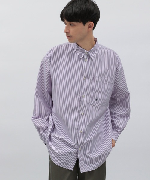 LAKOLE（ラコレ）の「ナンバリング刺繍ストライプシャツ