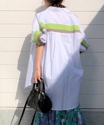 Q | コットンストレッチリブドッキングシャツ(シャツ/ブラウス)