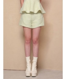 スプリングツイードハイウエストショートパンツ