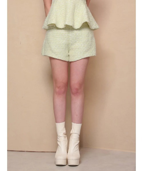 Darich（ダーリッチ）の「スプリングツイードハイウエストショートパンツ（その他パンツ・レディース・ベージュ/ピンク/ミント・M/S）」の2枚目の写真