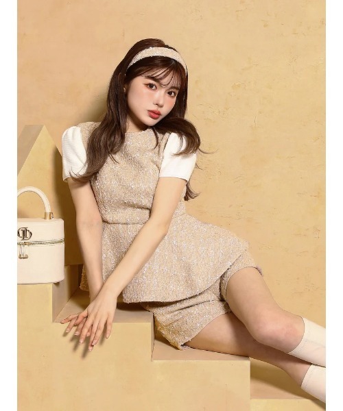 Darich（ダーリッチ）の「スプリングツイードハイウエストショートパンツ（その他パンツ・レディース・ベージュ/ピンク/ミント・M/S）」の11枚目の写真