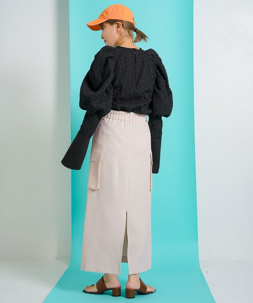 bohmal（ボマール）の「ワークストレートスカート（スカート・レディース・アイボリー/ブラック・MEDIUM）」の11枚目の写真