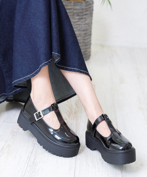 attagirl（アタガール）の「厚底Tストラップシューズ（ローファー・レディース・ブラック/アイボリー/ブラック系その他・S/M/L/LL）」の8枚目の写真