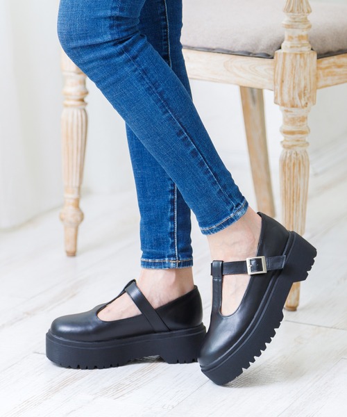 attagirl（アタガール）の「厚底Tストラップシューズ（ローファー・レディース・ブラック/アイボリー/ブラック系その他・S/M/L/LL）」の10枚目の写真