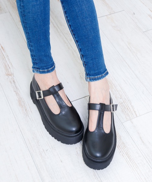 attagirl（アタガール）の「厚底Tストラップシューズ（ローファー・レディース・ブラック/アイボリー/ブラック系その他・S/M/L/LL）」の11枚目の写真