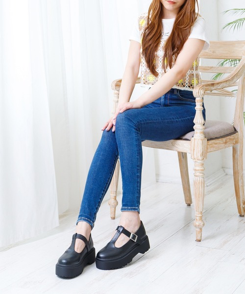 attagirl（アタガール）の「厚底Tストラップシューズ（ローファー・レディース・ブラック/アイボリー/ブラック系その他・S/M/L/LL）」の12枚目の写真