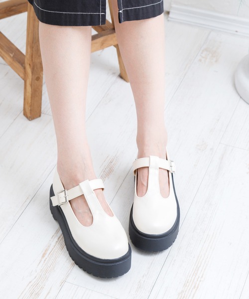 attagirl（アタガール）の「厚底Tストラップシューズ（ローファー・レディース・ブラック/アイボリー/ブラック系その他・S/M/L/LL）」の16枚目の写真