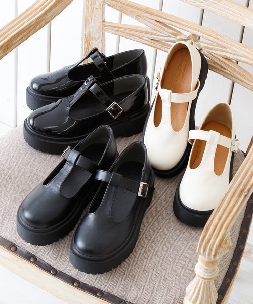 attagirl（アタガール）の「厚底Tストラップシューズ（ローファー・レディース・ブラック/アイボリー/ブラック系その他・S/M/L/LL）」の5枚目の写真