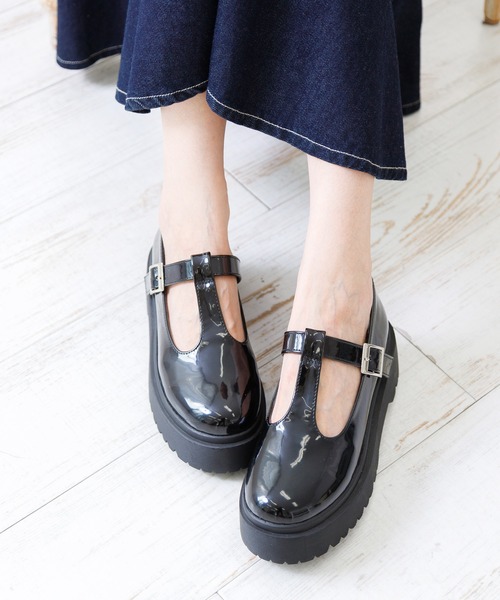 attagirl（アタガール）の「厚底Tストラップシューズ（ローファー・レディース・ブラック/アイボリー/ブラック系その他・S/M/L/LL）」の9枚目の写真