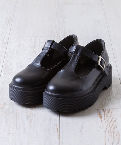 attagirl（アタガール）の「厚底Tストラップシューズ（ローファー・レディース・ブラック/アイボリー/ブラック系その他・S/M/L/LL）」の4枚目の写真