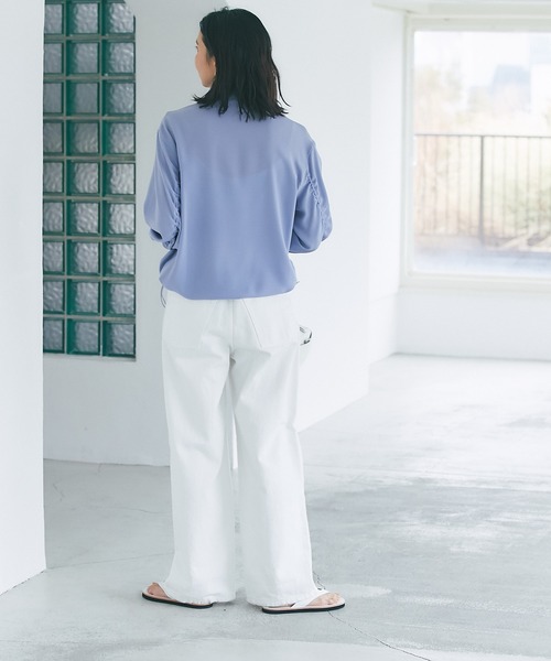 RIVE DROITE（リヴドロワ）の「程よいシアー感でロングシーズン活躍/ジョーゼットMA-1（MA-1・レディース・チャコールグレー/ブルー/ライトグレー・FREE）」の9枚目の写真