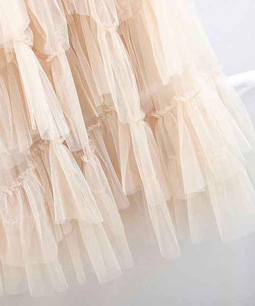 M y u(ミュー)の「【ZOZO限定アイテム】チュールティアードスカート(スカート・レディース・ピンク/ホワイト/ブラック/ブルー・FREE)」の9枚目の写真