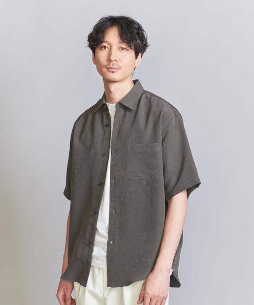 BEAUTY&YOUTH UNITED ARROWS（ビューティーアンドユースユナイテッドアローズ）の「シルキータッチ レギュラーフォルム テーパード シャツ（シャツ/ブラウス・メンズ・ライトブルー/オフホワイト/ナチュラル/ダークグレー・S/M/L/XL）」の8枚目の写真