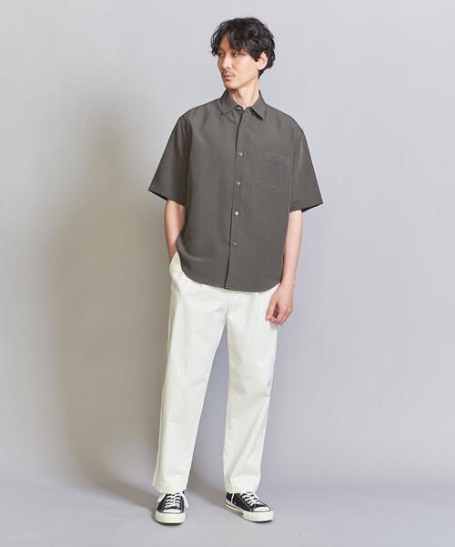 BEAUTY&YOUTH UNITED ARROWS（ビューティーアンドユースユナイテッドアローズ）の「シルキータッチ レギュラーフォルム テーパード シャツ（シャツ/ブラウス・メンズ・ライトブルー/オフホワイト/ナチュラル/ダークグレー・S/M/L/XL）」の9枚目の写真