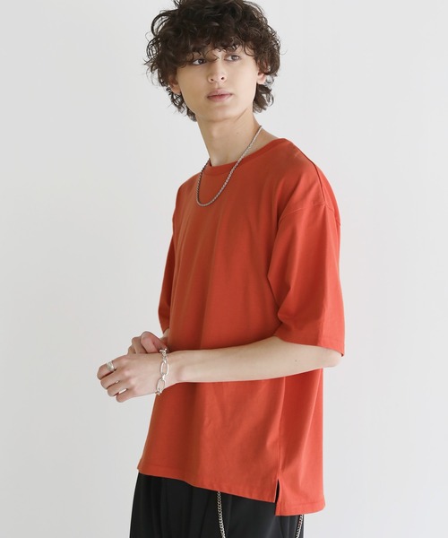 ASTRONOMY(アストロノミー)の「Buyer's Select/接触冷感天竺オーバーサイズカットソー(Tシャツ/カットソー・メンズ・ブラック/ブルーグレー/チャコール/ベージュ系/グリーン/ホワイト/オレンジ/イエロー・LL/M/L)」の8枚目の写真