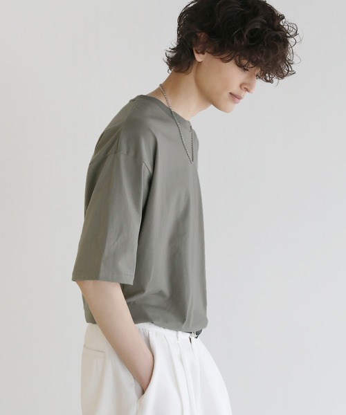 ASTRONOMY(アストロノミー)の「Buyer's Select/接触冷感天竺オーバーサイズカットソー(Tシャツ/カットソー・メンズ・ブラック/ブルーグレー/チャコール/ベージュ系/グリーン/ホワイト/オレンジ/イエロー・LL/M/L)」の9枚目の写真