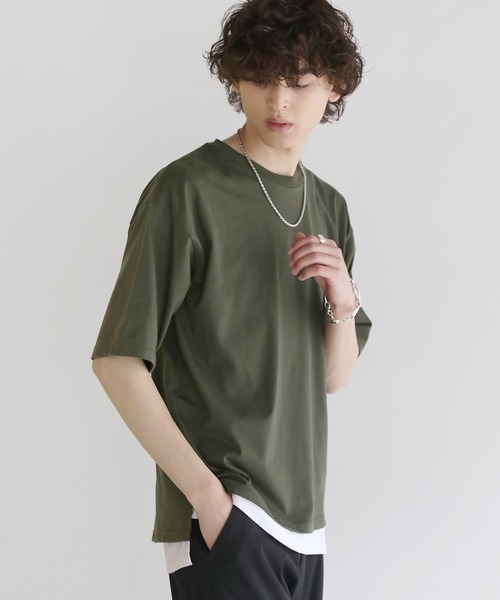 ASTRONOMY(アストロノミー)の「Buyer's Select/接触冷感天竺オーバーサイズカットソー(Tシャツ/カットソー・メンズ・ブラック/ブルーグレー/チャコール/ベージュ系/グリーン/ホワイト/オレンジ/イエロー・LL/M/L)」の13枚目の写真