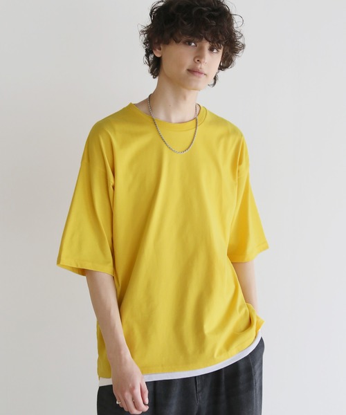 ASTRONOMY(アストロノミー)の「Buyer's Select/接触冷感天竺オーバーサイズカットソー(Tシャツ/カットソー・メンズ・ブラック/ブルーグレー/チャコール/ベージュ系/グリーン/ホワイト/オレンジ/イエロー・LL/M/L)」の16枚目の写真