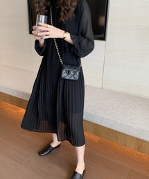 SETUP7 | 【SETUP7】フリルカラーロングプリーツワンピース SCCH329(ワンピース)