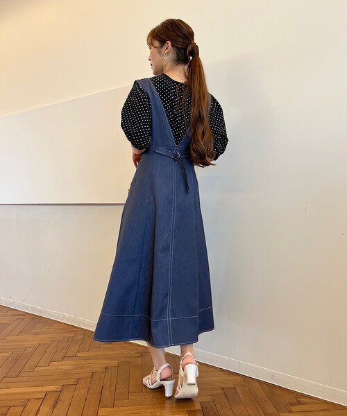 couture brooch(クチュールブローチ)の「◆【再入荷!】サッカードットパフスリーブブラウス(シャツ/ブラウス・レディース・ネイビー/ブラック系/アイボリー系・40/38/42)」の12枚目の写真