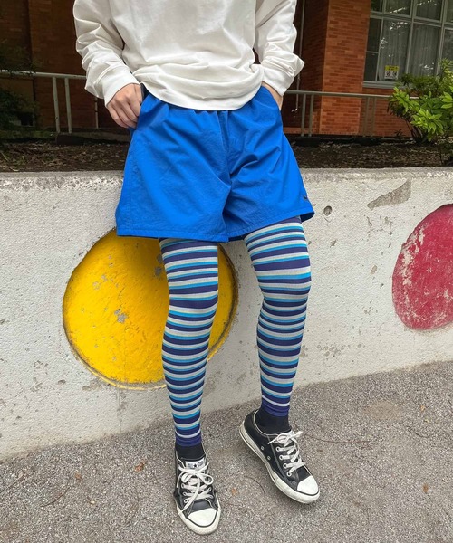 Healthknit(ヘルスニット)の「【 HealthKnit / ヘルスニット 】ゆる圧レギンス ボーダーレギンス スポーツ 運動 4208 4210 SIP(レギンス/スパッツ・レディース・ブルー系その他/グレー/ネイビー/チャコール・L/M)」の4枚目の写真