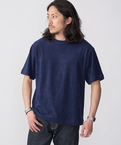 SHIPS(シップス)の「SHIPS: PLA ポリ乳酸 パイル Tシャツ(Tシャツ/カットソー・メンズ・ネイビー/カーキ/オフホワイト・SMALL/MEDIUM/LARGE/X-LARGE)」の3枚目の写真