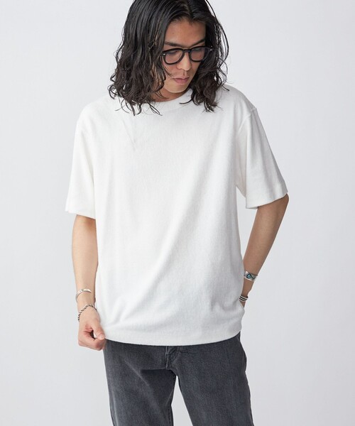SHIPS(シップス)の「SHIPS: PLA ポリ乳酸 パイル Tシャツ(Tシャツ/カットソー・メンズ・ネイビー/カーキ/オフホワイト・SMALL/MEDIUM/LARGE/X-LARGE)」の2枚目の写真