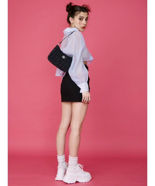 EVRIS（エヴリス）の「ギャザーハンドBAG（ハンドバッグ・レディース・ホワイト/ブラック/グリーン・FREE）」の5枚目の写真