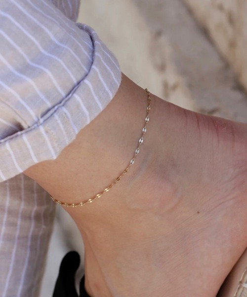 TONE SELECT GOODS（トーンセレクトグッズ）の「urbanfemine./[サージカルステンレス]デザインチェーンアンクレット U7026（アンクレット・レディース・イエローゴールド/ホワイトゴールド/ピンクゴールド・FREE）」の5枚目の写真