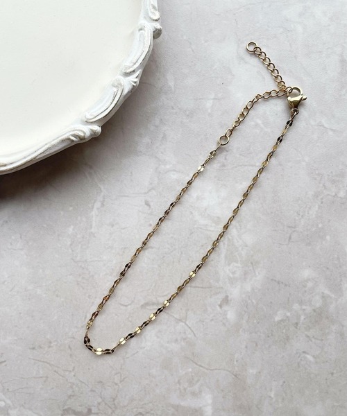 TONE SELECT GOODS（トーンセレクトグッズ）の「urbanfemine./[サージカルステンレス]デザインチェーンアンクレット U7026（アンクレット・レディース・イエローゴールド/ホワイトゴールド/ピンクゴールド・FREE）」の4枚目の写真