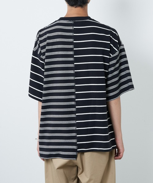 CIAOPANIC TYPY(チャオパニックティピー)の「ボーダーパッチワークTee(Tシャツ/カットソー・メンズ・アイボリー/ブラック・MEDIUM/LARGE)」の21枚目の写真