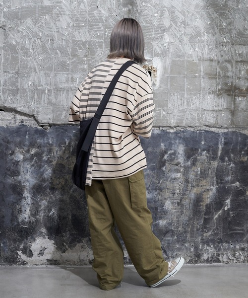 CIAOPANIC TYPY(チャオパニックティピー)の「ボーダーパッチワークTee(Tシャツ/カットソー・メンズ・アイボリー/ブラック・MEDIUM/LARGE)」の10枚目の写真