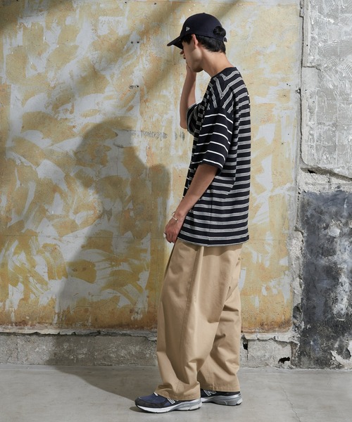 CIAOPANIC TYPY(チャオパニックティピー)の「ボーダーパッチワークTee(Tシャツ/カットソー・メンズ・アイボリー/ブラック・MEDIUM/LARGE)」の15枚目の写真