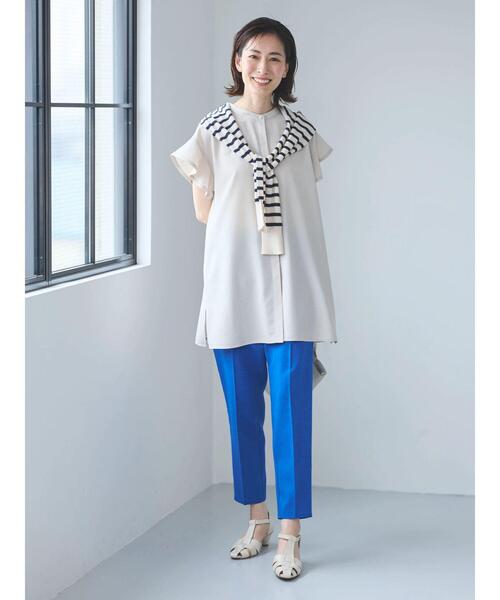 接触冷感比翼シャツチュニック