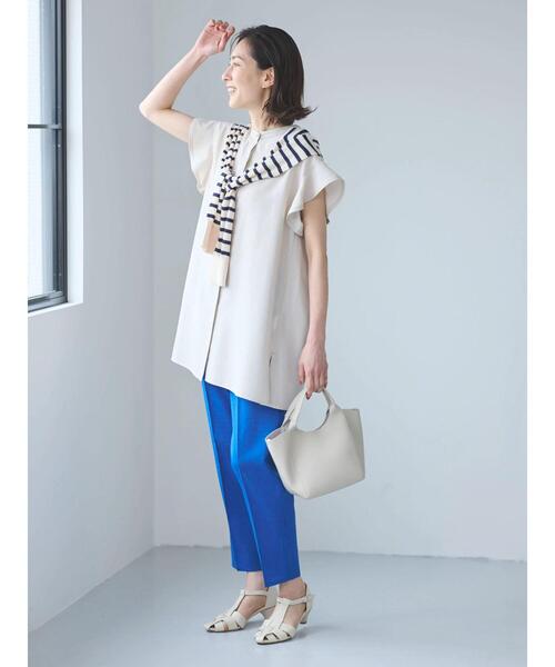 接触冷感比翼シャツチュニック