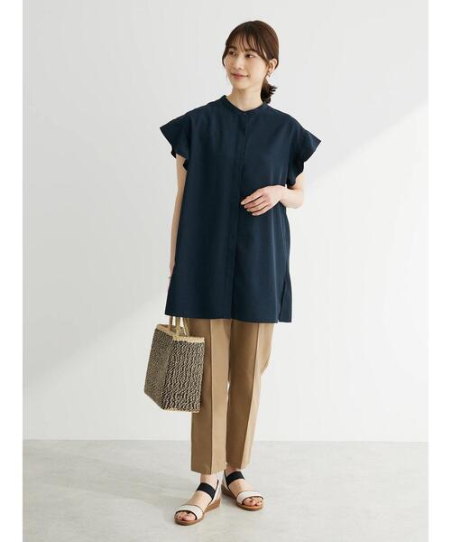 接触冷感比翼シャツチュニック