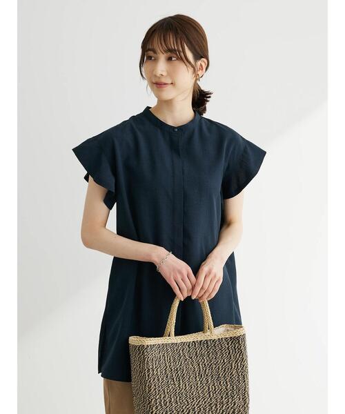 Green Parks(グリーンパークス)の「接触冷感 比翼シャツチュニック(チュニック・レディース・ライトベージュ/ブルー/ライトグリーン/ダークネイビー・FREE)」の16枚目の写真