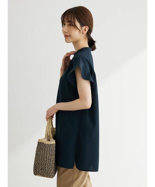 Green Parks(グリーンパークス)の「接触冷感 比翼シャツチュニック(チュニック・レディース・ライトベージュ/ブルー/ライトグリーン/ダークネイビー・FREE)」の21枚目の写真