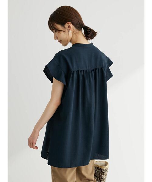 Green Parks(グリーンパークス)の「接触冷感 比翼シャツチュニック(チュニック・レディース・ライトベージュ/ブルー/ライトグリーン/ダークネイビー・FREE)」の10枚目の写真