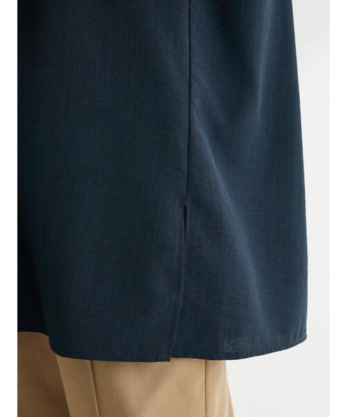 Green Parks(グリーンパークス)の「接触冷感 比翼シャツチュニック(チュニック・レディース・ライトベージュ/ブルー/ライトグリーン/ダークネイビー・FREE)」の19枚目の写真