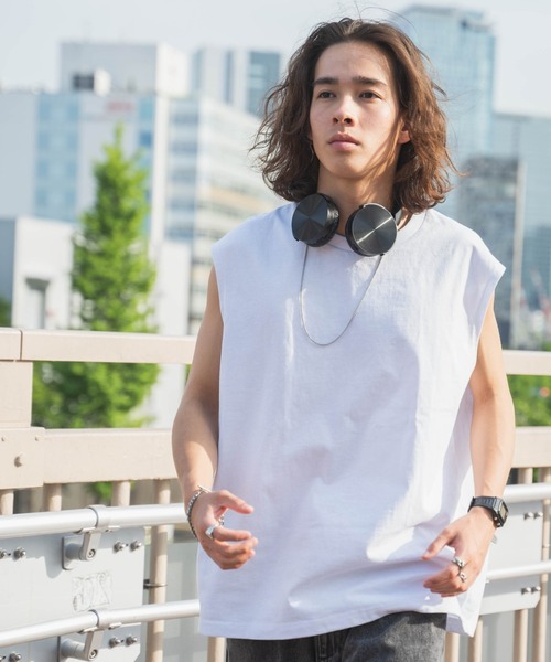 WEGO（ウィゴー）の「WEGO/ヘビーウエイトノースリーブ（タンクトップ・メンズ・ブラック/ホワイト・MEDIUM/LARGE）」の7枚目の写真